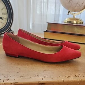 Talbots Red Suede Ballet Flats